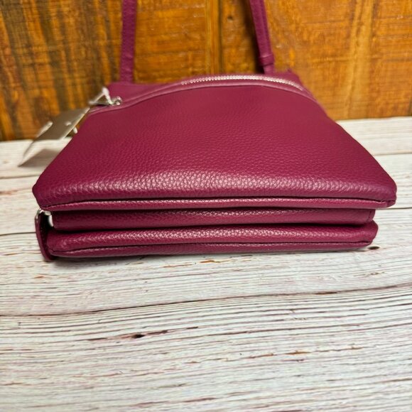 GIANI BERNINI Triple-Zip Pebble Leather Dasher Crossbody - Picture 4 of 7